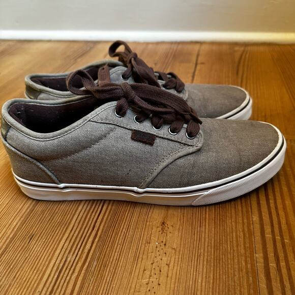 Vans brown canvas leather low top sneaker SIZE 10 - Picture 6 of 6